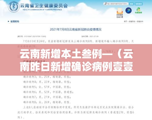 云南新增本土叁例—（云南昨日新增确诊病例壹壹例）