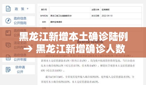 黑龙江新增本土确诊陆例 → 黑龙江新增确诊人数 黑龙江新增本土确诊陆例 → 黑龙江新增确诊人数