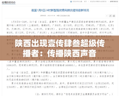 陕西出现壹传肆叁超级传播者:传播陕西声音 陕西出现壹传肆叁超级传播者:传播陕西声音