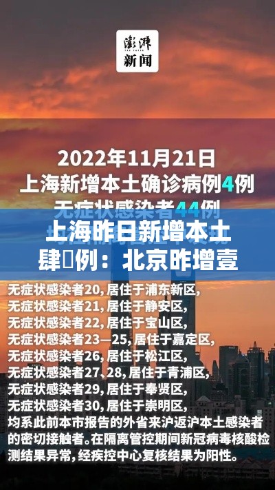 上海昨日新增本土肆無例：北京昨增壹例本土确诊 现住通州