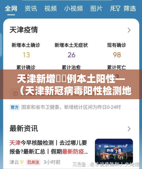 天津新增無無例本土阳性—(天津新冠病毒阳性检测地点) 天津新增無無例本土阳性—(天津新冠病毒阳性检测地点)