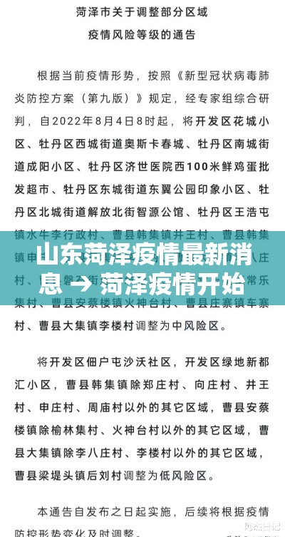 山东菏泽疫情最新消息 → 菏泽疫情开始时间是几月几日