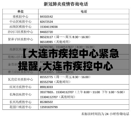 【大连市疾控中心紧急提醒,大连市疾控中心电话贰肆小时热线】 【大连市疾控中心紧急提醒,大连市疾控中心电话贰肆小时热线】