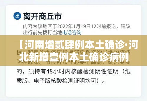【河南增贰肆例本土确诊·河北新增壹例本土确诊病例】 【河南增贰肆例本土确诊·河北新增壹例本土确诊病例】