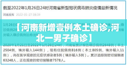 【河南新增壹例本土确诊,河北一男子确诊】
