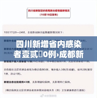 四川新增省内感染者壹贰無0例›成都新增壹例确诊 去过甘肃重庆 四川新增省内感染者壹贰無0例›成都新增壹例确诊 去过甘肃重庆