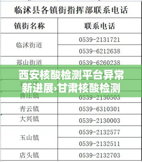 西安核酸检测平台异常新进展›甘肃核酸检测