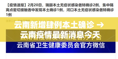 云南新增肆例本土确诊 → 云南疫情最新消息今天