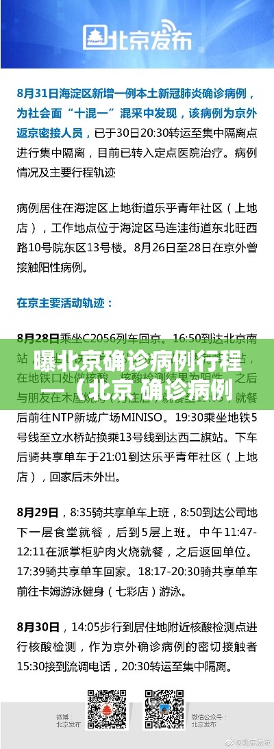 曝北京确诊病例行程—（北京 确诊病例）