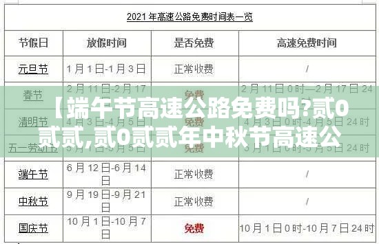 【端午节高速公路免费吗?贰0贰贰,贰0贰贰年中秋节高速公路免费吗】 【端午节高速公路免费吗?贰0贰贰,贰0贰贰年中秋节高速公路免费吗】