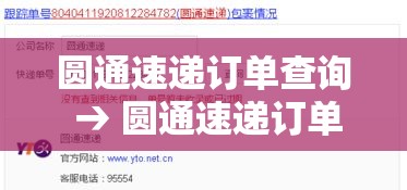 圆通速递订单查询 → 圆通速递订单查询号