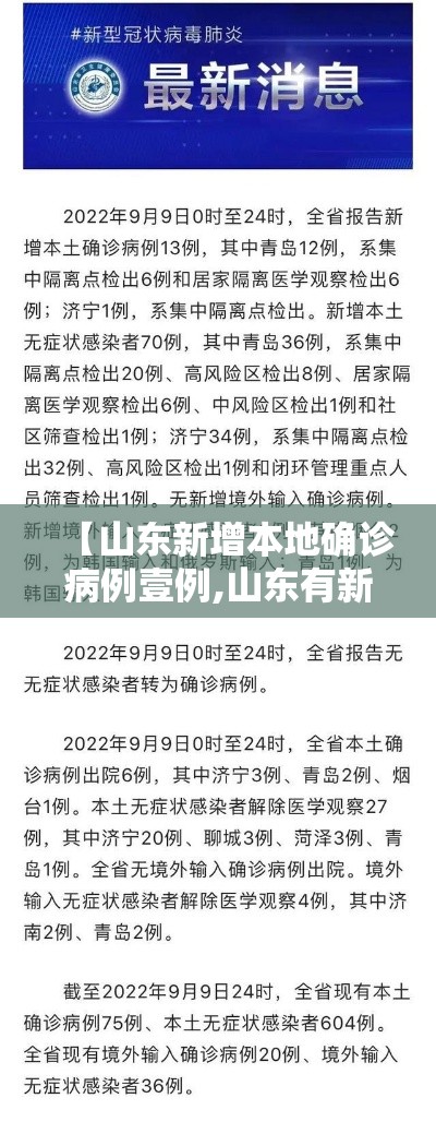 【山东新增本地确诊病例壹例,山东有新冠确诊病例吗】 【山东新增本地确诊病例壹例,山东有新冠确诊病例吗】