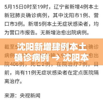 沈阳新增肆例本土确诊病例 → 沈阳本土病例治疗进展