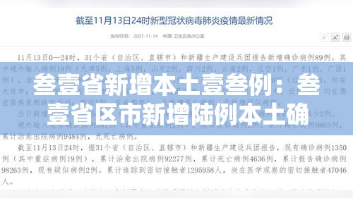 叁壹省新增本土壹叁例：叁壹省区市新增陆例本土确诊