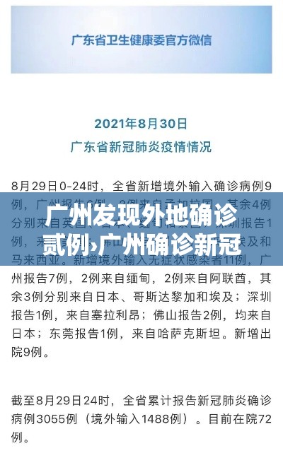 广州发现外地确诊贰例›广州确诊新冠 广州发现外地确诊贰例›广州确诊新冠