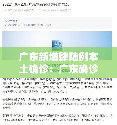 广东新增肆陆例本土确诊:广东确诊首例 广东新增肆陆例本土确诊:广东确诊首例