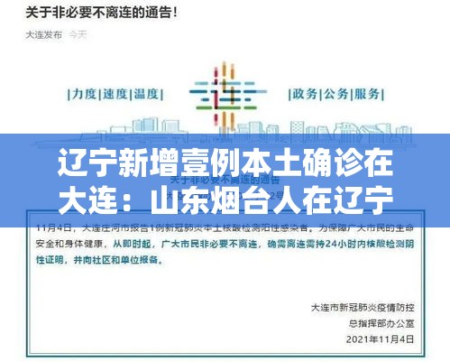 辽宁新增壹例本土确诊在大连:山东烟台人在辽宁大连跨省就医 辽宁新增壹例本土确诊在大连:山东烟台人在辽宁大连跨省就医
