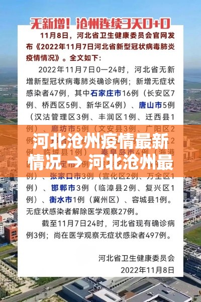 河北沧州疫情最新情况 → 河北沧州最近有啥情况道路管制