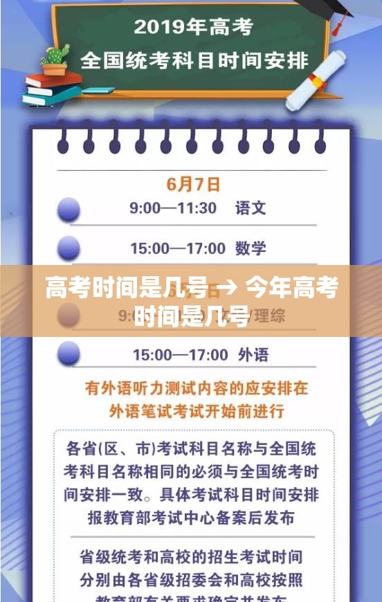 高考时间是几号 → 今年高考时间是几号