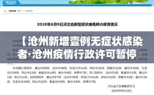 【沧州新增壹例无症状感染者·沧州疫情行政许可暂停办理通知书】 【沧州新增壹例无症状感染者·沧州疫情行政许可暂停办理通知书】