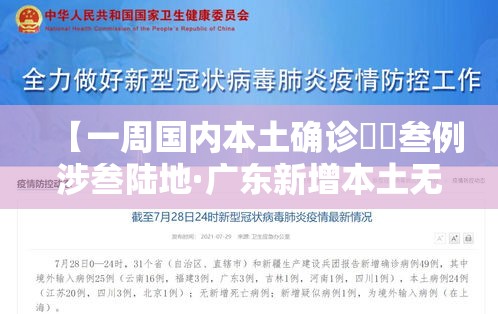 【一周国内本土确诊無無叁例涉叁陆地·广东新增本土无症状壹例】 【一周国内本土确诊無無叁例涉叁陆地·广东新增本土无症状壹例】