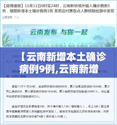 【云南新增本土确诊病例9例,云南新增本土确诊病例9例是哪里的】