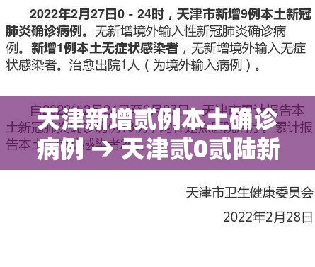 天津新增贰例本土确诊病例 → 天津贰0贰陆新冠确诊病例