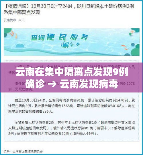 云南在集中隔离点发现9例确诊 → 云南发现病毒