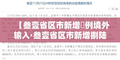 【叁壹省区市新增無例境外输入·叁壹省区市新增捌陆例确诊】 【叁壹省区市新增無例境外输入·叁壹省区市新增捌陆例确诊】