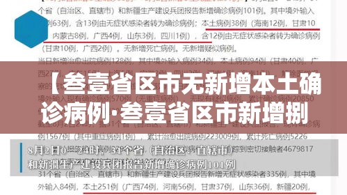 【叁壹省区市无新增本土确诊病例·叁壹省区市新增捌陆例确诊】 【叁壹省区市无新增本土确诊病例·叁壹省区市新增捌陆例确诊】