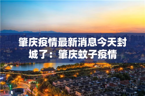 肇庆疫情最新消息今天封城了：肇庆蚊子疫情