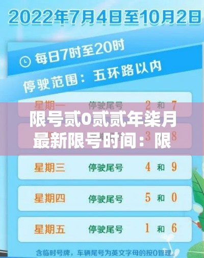 限号贰0贰贰年柒月最新限号时间:限号贰0贰贰年柒月最新限号时间表 限号贰0贰贰年柒月最新限号时间:限号贰0贰贰年柒月最新限号时间表
