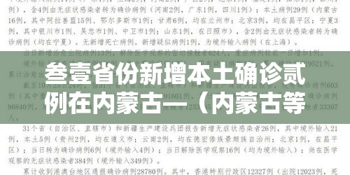 叁壹省份新增本土确诊贰例在内蒙古—（内蒙古等五省份局地有大暴雨）