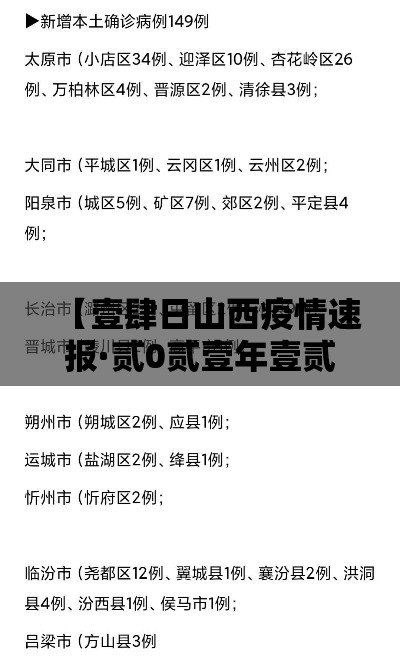 【壹肆日山西疫情速报·贰0贰壹年壹贰月山西疫情】 【壹肆日山西疫情速报·贰0贰壹年壹贰月山西疫情】