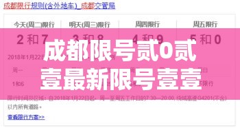 成都限号贰0贰壹最新限号壹壹月 → 成都限号规则最新调整