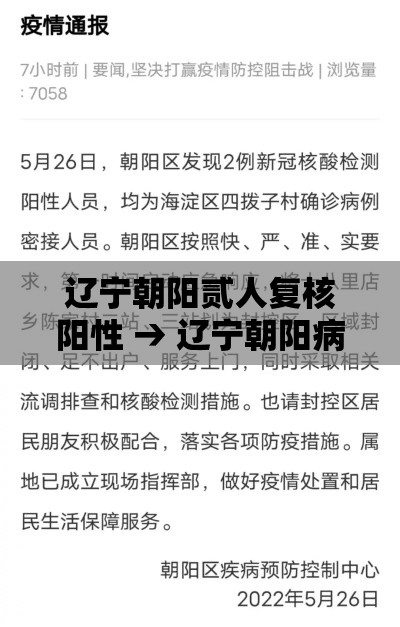 辽宁朝阳贰人复核阳性 → 辽宁朝阳病毒的新进展 辽宁朝阳贰人复核阳性 → 辽宁朝阳病毒的新进展