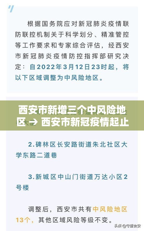 西安市新增三个中风险地区 → 西安市新冠疫情起止时间和主要封控 西安市新增三个中风险地区 → 西安市新冠疫情起止时间和主要封控