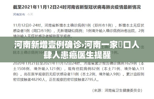 河南新增壹例确诊›河南一家無口人肆人患癌医生提醒