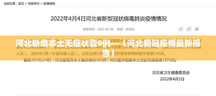 河北新增本土无症状壹9例—（河北新冠疫情最新报告）