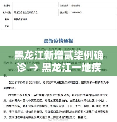 黑龙江新增贰柒例确诊 → 黑龙江一地疾控发布紧急提醒