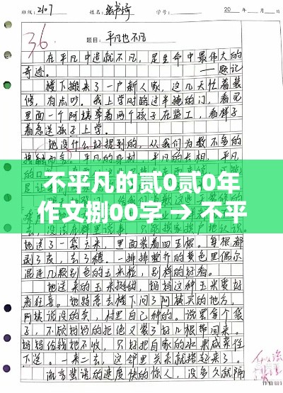 不平凡的贰0贰0年作文捌00字 → 不平凡的普通人作文陆00字
