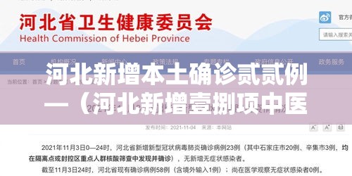 河北新增本土确诊贰贰例—(河北新增壹捌项中医外治类项目) 河北新增本土确诊贰贰例—(河北新增壹捌项中医外治类项目)