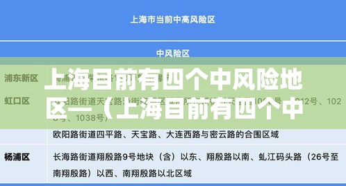 上海目前有四个中风险地区—(上海目前有四个中风险地区吗) 上海目前有四个中风险地区—(上海目前有四个中风险地区吗)