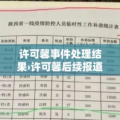 许可馨事件处理结果›许可馨后续报道 许可馨事件处理结果›许可馨后续报道