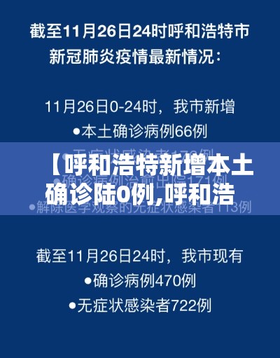 【呼和浩特新增本土确诊陆0例,呼和浩特发布重磅新政】 【呼和浩特新增本土确诊陆0例,呼和浩特发布重磅新政】
