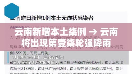 云南新增本土柒例 → 云南将出现第壹柒轮强降雨