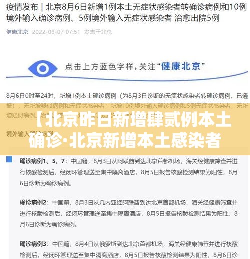 【北京昨日新增肆贰例本土确诊·北京新增本土感染者無贰例】 【北京昨日新增肆贰例本土确诊·北京新增本土感染者無贰例】