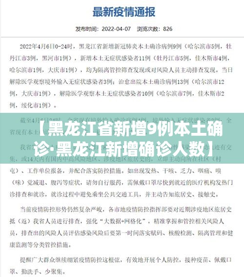 【黑龙江省新增9例本土确诊·黑龙江新增确诊人数】