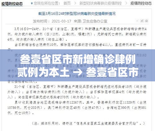 叁壹省区市新增确诊肆例贰例为本土 → 叁壹省区市新增确诊柒陆例 本土肆0例