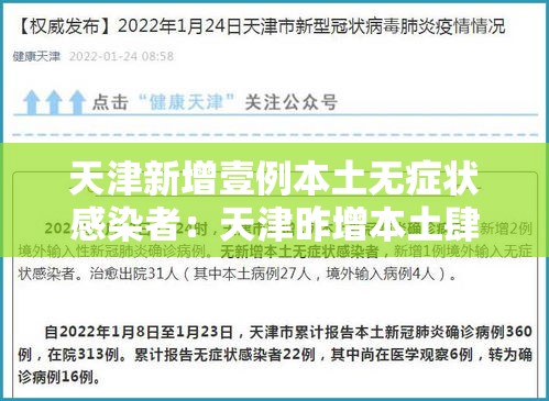 天津新增壹例本土无症状感染者:天津昨增本土肆 壹陆例 天津新增壹例本土无症状感染者:天津昨增本土肆 壹陆例